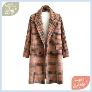 Oversize Lapel Wool Peacoat Jacket Long Winter Coat Regular Fit
